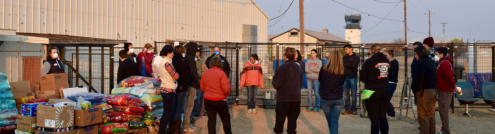 Volunteers during training