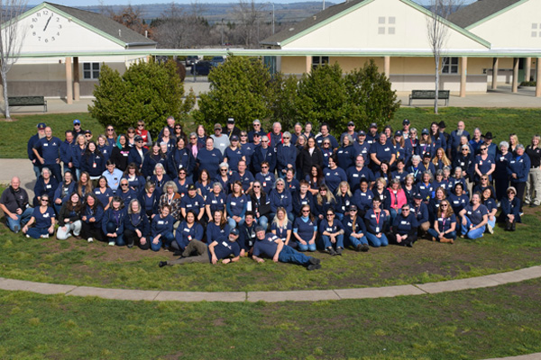 Picture of volunteers outside
